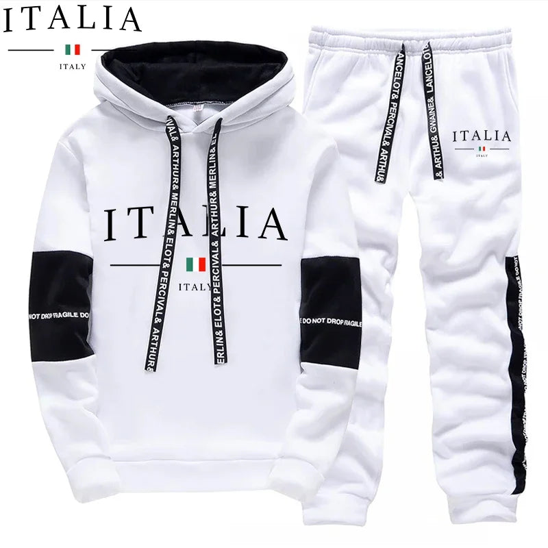 Italy Fashion Hooded Sweatshirt and Sweatpants Autumn | SAMAG