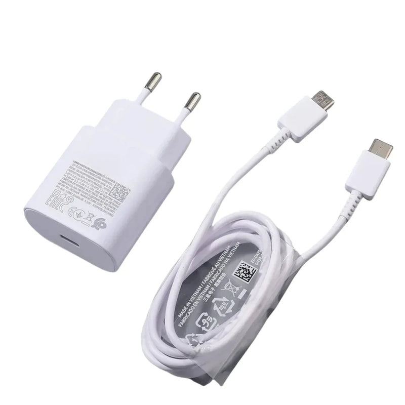 For Samsung 25w Charger Type C Super Fast Charge Adapter For Galaxy A12 A13 A14 A23 F14 A90 S10 5G Note 10+ Cable