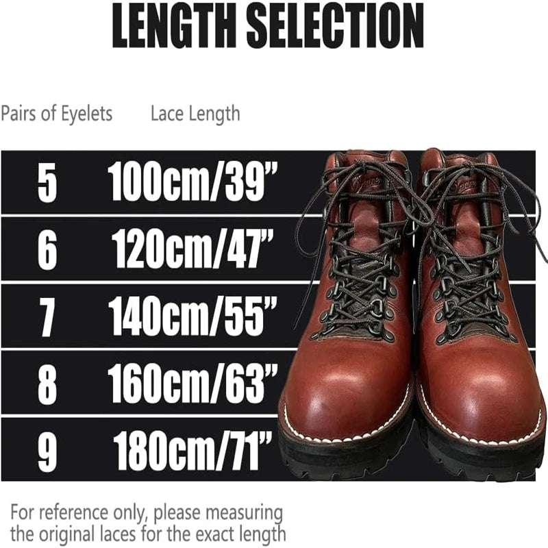 Round Wave Shape Non Slip Heavy Duty and Durable Outdoor Climbing Shoelaces Hiking Shoe Laces Shoestrings 2 Pair
