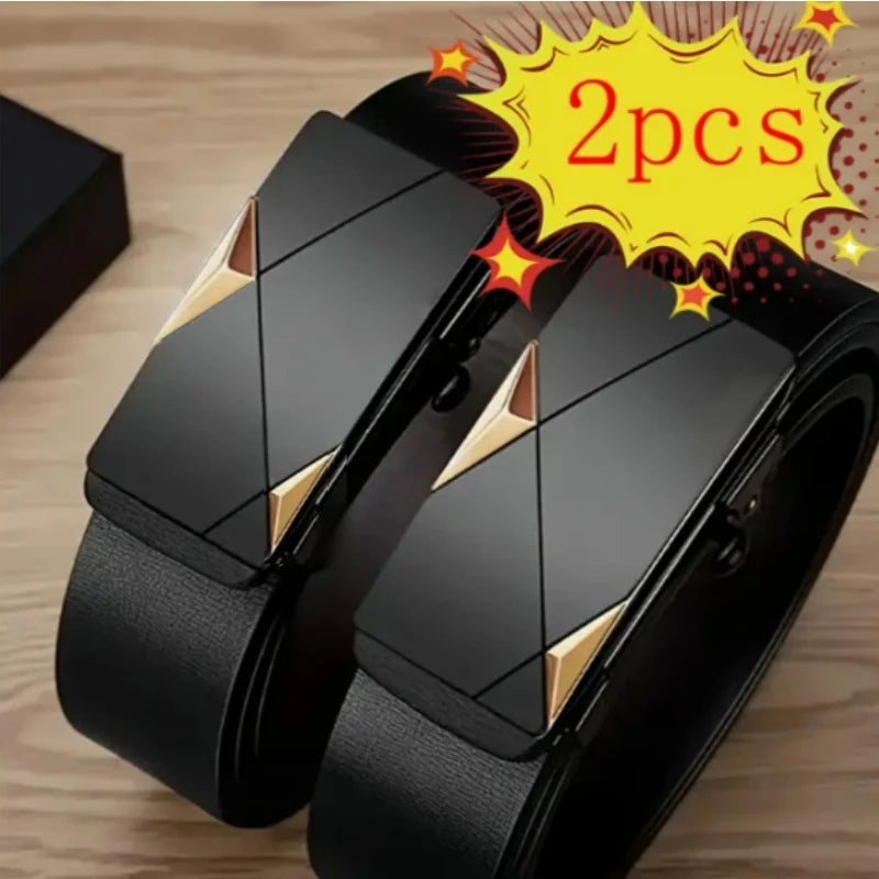 2pcs/3pcs fashionable men's belt, daily casual business jeans synthetic leather high - end suit matching i - Visuel 9 | SAMAG