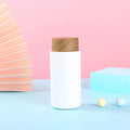 Cute Leak-Proof Stainless Steel Thermos Mug Mini 260ml Vacuum Insulated Cup Wood Grain Lid Portable Thermal Water Bottle Office