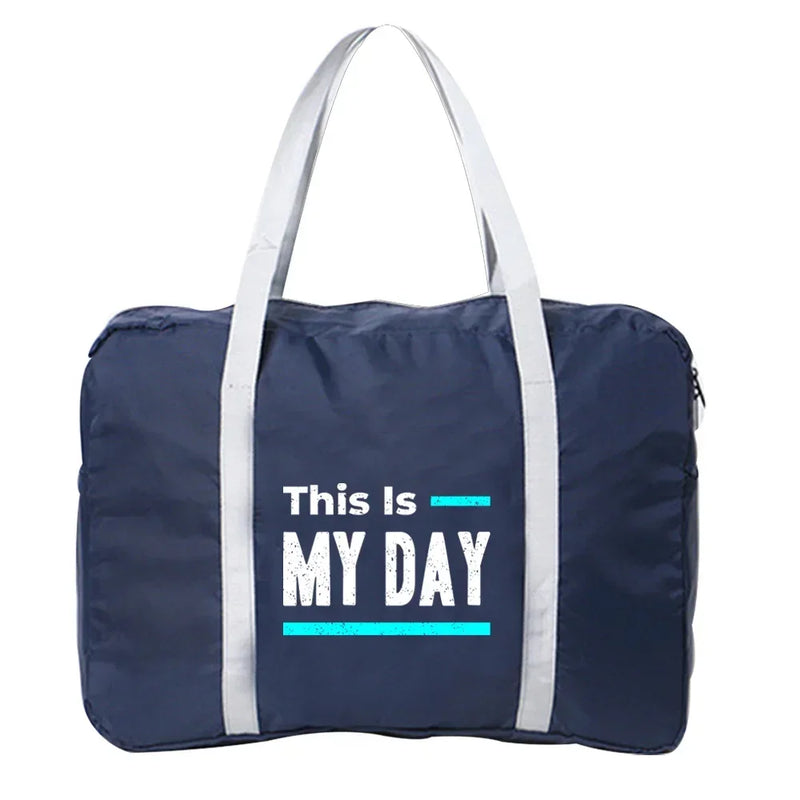 Boston Bag Travel Bag Unisex Foldable Bag Organizers Large Capacity  Portable Phrase Printed Luggage Bags Travel Accessories