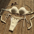 Sexy Ribbed Push Up Shell Pattern Bikinis Sets Two Pieces | SAMAG
