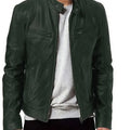 Business Style PU Leather Jacket Stand Collar Slim Fit Zipper Coat Multiple Colors Autumn New Arrival Fashion Urban Outerwear