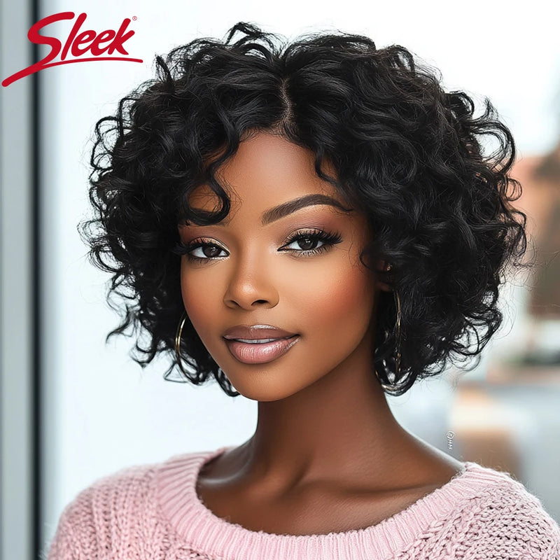 Sleek Short Pixie Cut Lace Wigs 100% Real Brazilian Body Wave Lace Wigs With Baby Hair Bodywave Human Hair Wigs For Women