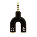 1PC Dual 3.5MM Y-type  Adapter Headphone Plug Audio Cables Splitter Microphone 2 in 1 Swivel Connector Jack Plug Adapter