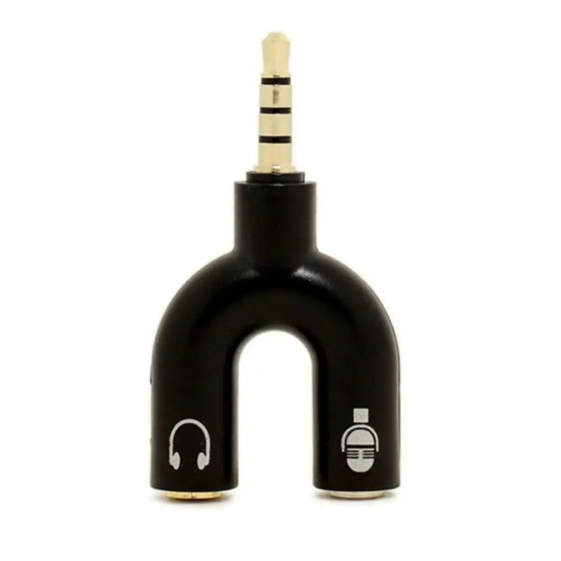 1PC Dual 3.5MM Y-type  Adapter Headphone Plug Audio Cables Splitter Microphone 2 in 1 Swivel Connector Jack Plug Adapter
