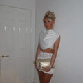 Women's Satin Draped Cowl Neck Crop Top Sexy Lace Corset Mini Skirt Two Piece Set Sleeveless High Waist Ruched Bodycon Skirt