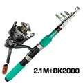 Bass Pike Carp Fishing Rod Combo Catfish Rod 1.8-3.6M Telescopic Fishing Rod and Spinning Fishing Reel Fishing Set Rod+Reel