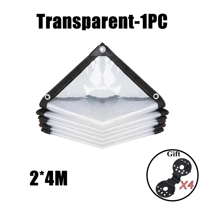Thick Transparent PVC Tarp Heavy Duty Waterproof Weatherproof Cover for Outdoor Patio Garden Balcony Greenhouse and Rain Shelter