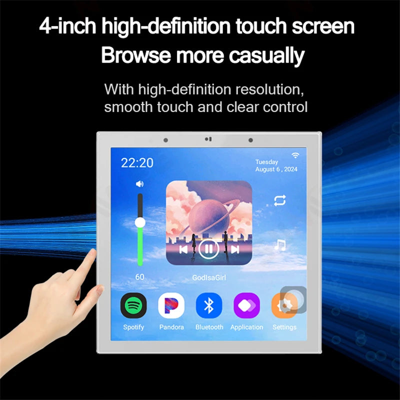 4 Inch Android 11 Tuya Smart Home Wall Amplifier Audio WiFi Alexa  Remote Control  Speakers Home Background  Amplificador Sets