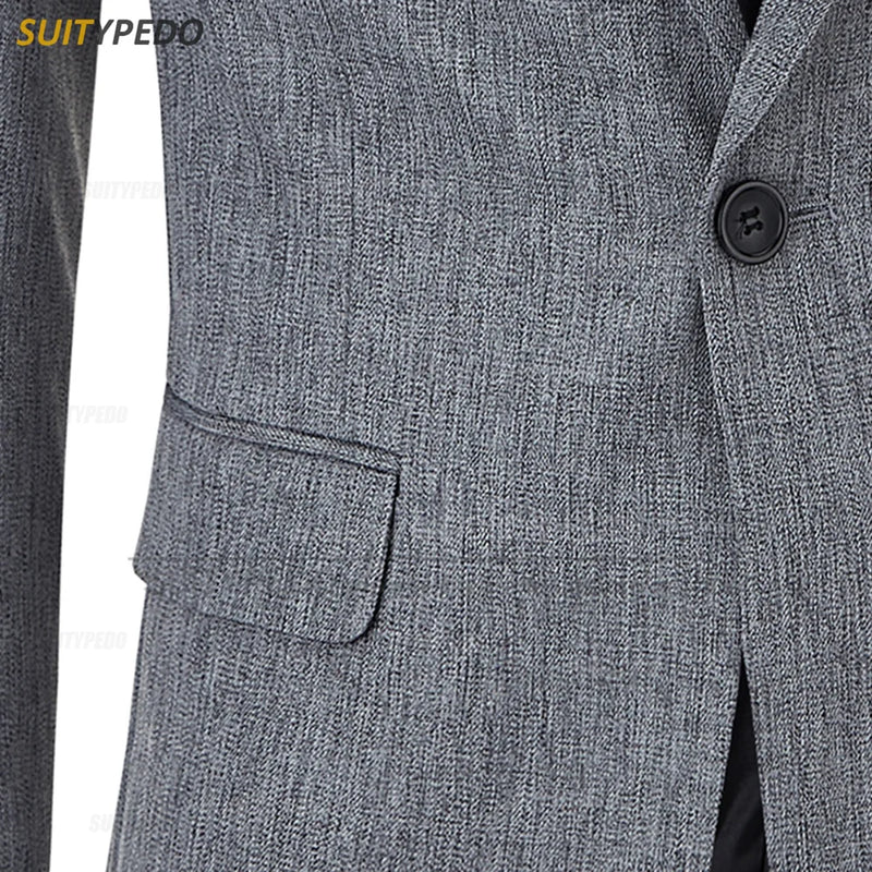 Fashion Navy Blue Jacket For Men Evening Dinner Formal Costumes Wedding Banquet Groomsman High Quality Slim Fit Blazer 1 Piece