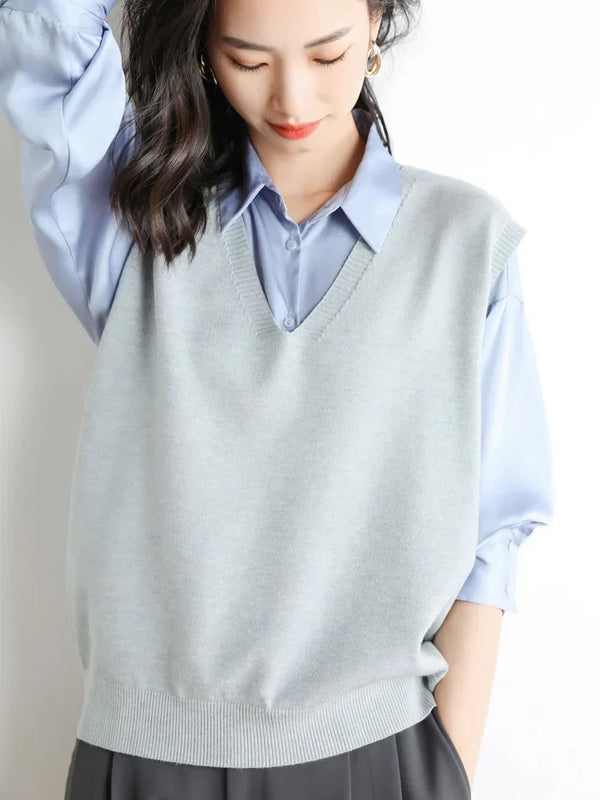 Sweater Vest Spring Autumn Warm Fashin Korean Soft Loose - View 10 | SAMAG