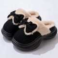 Bow Winter Women's Slippers Home Casual Plush Luxury Designer Woman Shoes Wedges Platform Fuzzy Fur Slides Fashion Soft Sole