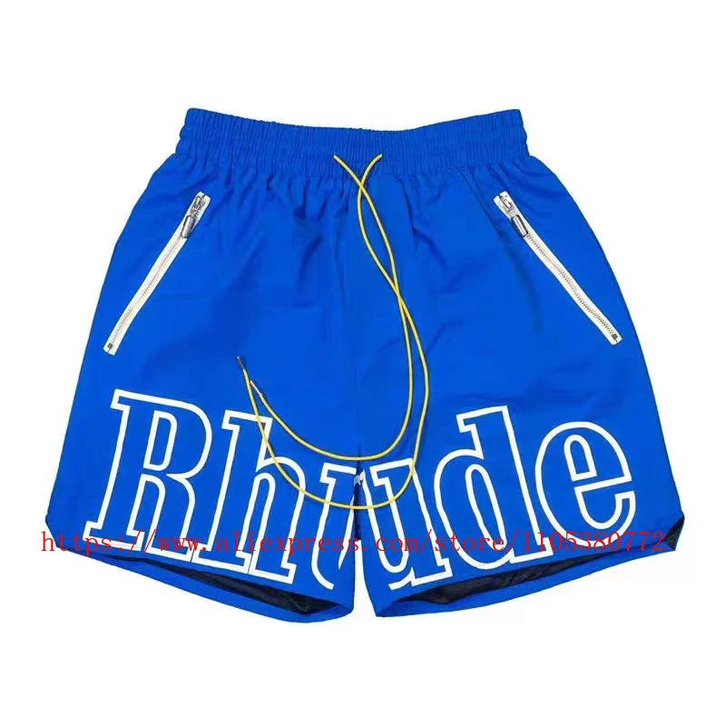 Style RHUDE Men's Casual Shorts Hip Hop Elastic Waist | SAMAG