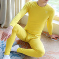 Men's Long Johns Autumn Winter Thermal Tops+Bottoms Set Cotton Breathable Warm Long Sleeve Undershirts Leggings
