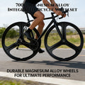 700C 3-Spoke One-Piece Wheelset Magnesium Alloy Road Bike Wheels for Fixed Gear Bicycle Front Rear Rim Bearing Hub Bicycle Parts