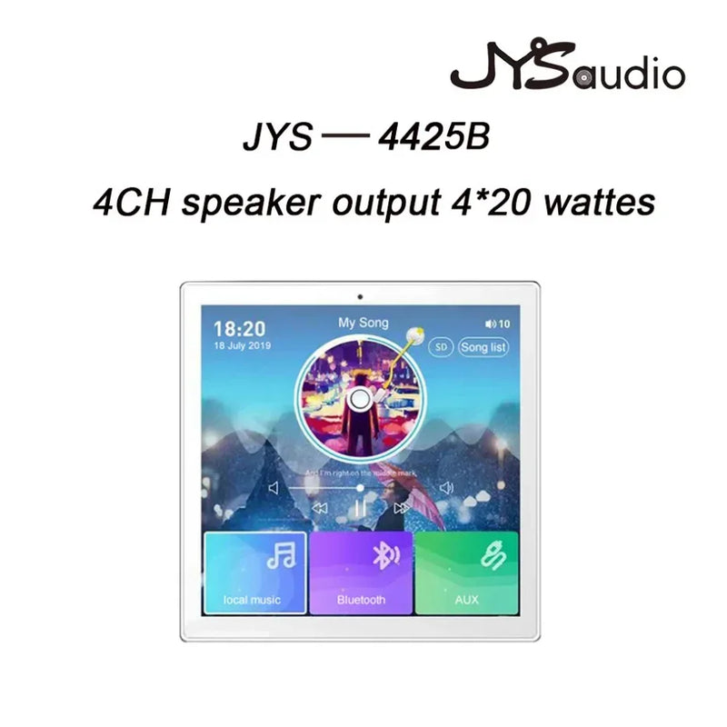 4 channel*20W Wall Amplifier Bluetooth-compatible 4 inch Sound Amp Home Theater Sound System Stereo Music Panel for Restaurant