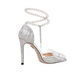 Poplular Zapatos De Mujer Bowtie Beading Embellished Sweet Women Weeding Shoes Pointed High Heels Glitter Slip-On Women Pumps