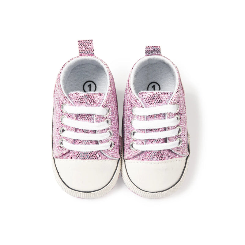 Newborn Baby Shoes Classic Sequins Canvas Cotton - View 12 | SAMAG