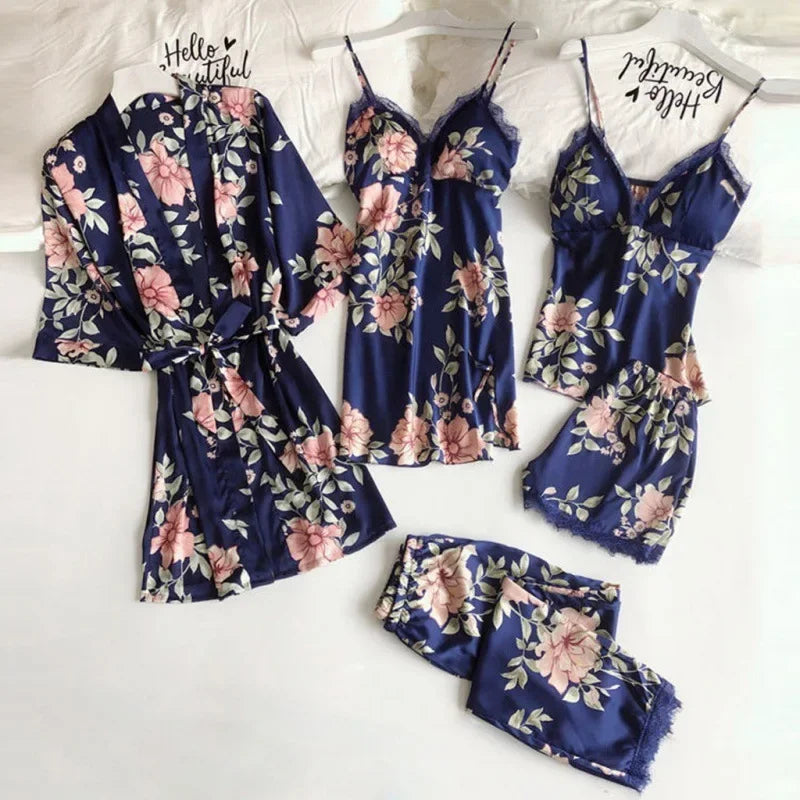 Pajamas for Women Summer Sexy Five-piece Set Suspender | SAMAG