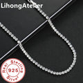 New 925 Sterling Silver Necklace 6mm Aaa Zircon Tennis Suitable For Women And Men Jewelry Gift - Visuel 3 | SAMAG