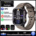 2026 New Military Smart Watch Men IP67 3ATM Outdoor Sports Fitness Tracker Blood Pressure Health Monitor BT Calls GPS Smartwatch