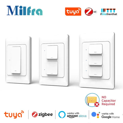 Tuya Zigbee Smart Wall Switch With Neutral Wire Optional | SAMAG