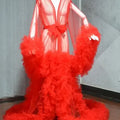 Women Dressing Gown Perspective Sheer Long Tulle Robe Puffy Pregnancy Maternity Dress for Baby Shower Nightgown Sleepwear Custom