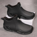 Men's new fashionable and versatile short tube anti slip rain boots, outdoor fishing waterproof shoes, construction work thick s