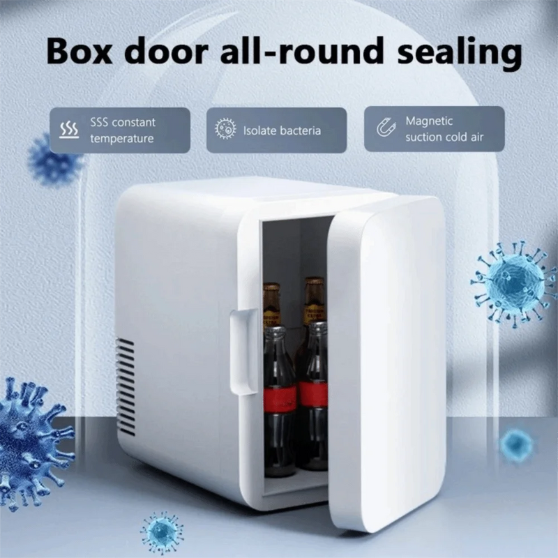 Portable 8L Mini Fridge Household Single Door Mini Cooler Box Digital Display Temperature Car Freezer Beauty Food Refrigerator