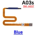 New For Samsung A13 A135 A136 A137 A03s A037 Home Button Fingerprint Sensor Flex With Power Key Button Flex Cable