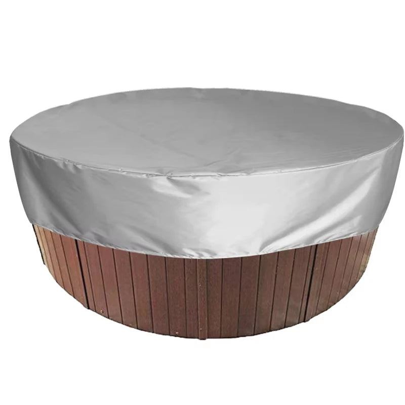 Round Bathtub Cover Outdoor Anti-Uv Spa Hot Tub Dust Cover Foldable Sunscreen Dustproof Waterproof Covers Swimming Pool Cover