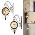 Double Side Wall Clock 4.72 inch 360 Degree Rotate Wall Decoration Mute Retro