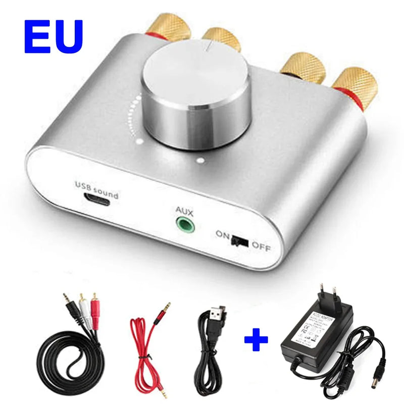 Woopker Digital Audio Amplifier HiFi Sound Amplifier TPA3116 Receiver Bluetooth 5.0 Car Mini Home Theater Sound System 50W*2