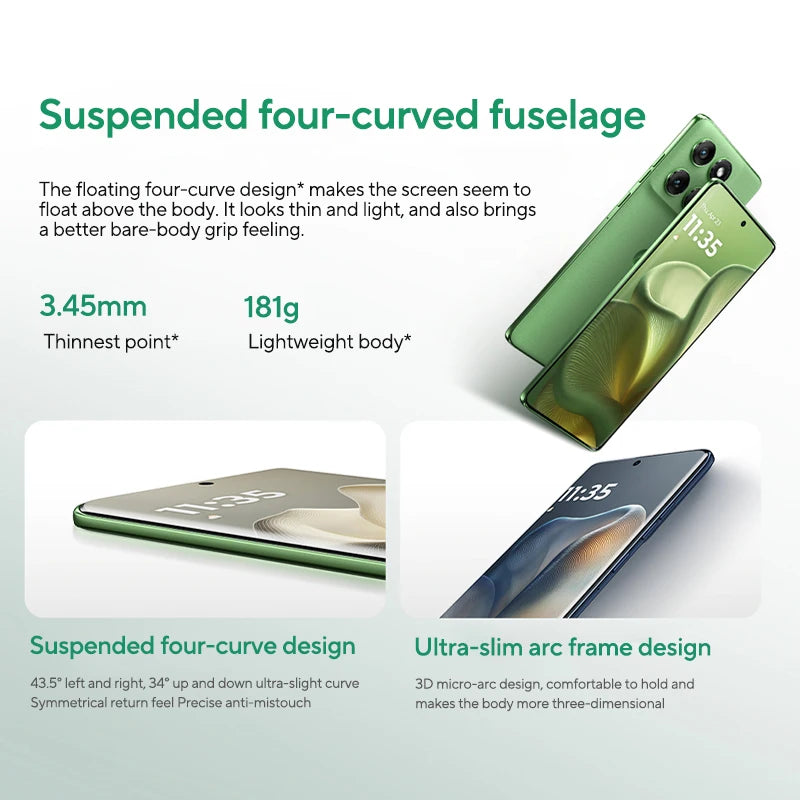 Motorola MOTO edge 60 Smartphone 5G Original Global ROM 6.7‘’ 1.5K 120Hz pOLED Display MediaTek Dimensity 7400 IP68 Cellphone