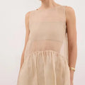 LIMO Sheer Mesh Sleeveless Top Women Ruffle Hem Flowy - View 3 | SAMAG