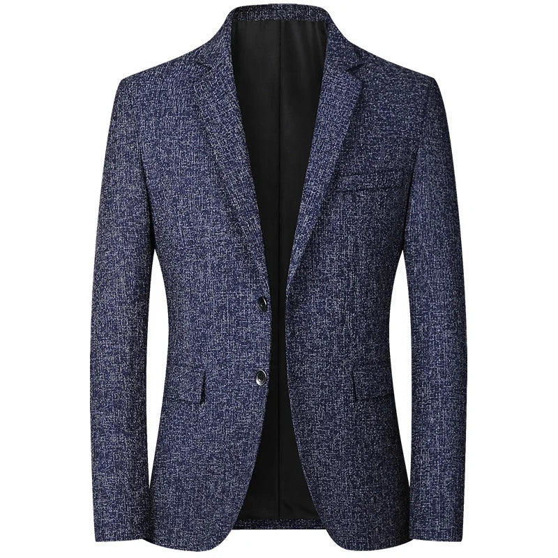 Brand Spring Autumn Men Tweed Blazer Two Buttons Notched | SAMAG