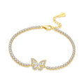 Original 925 Sterling Silver Zirconia Tennis Chain Bracelet for Women Adjustable Gold Color Hot Sale Ideal Birthday Party Gifts