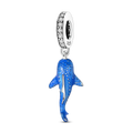 925 Sterling Silver Ocean Theme Charm Beads For Women Blue Wave Dolphin Seashell Compatible Summer Beach Vacation Jewelry