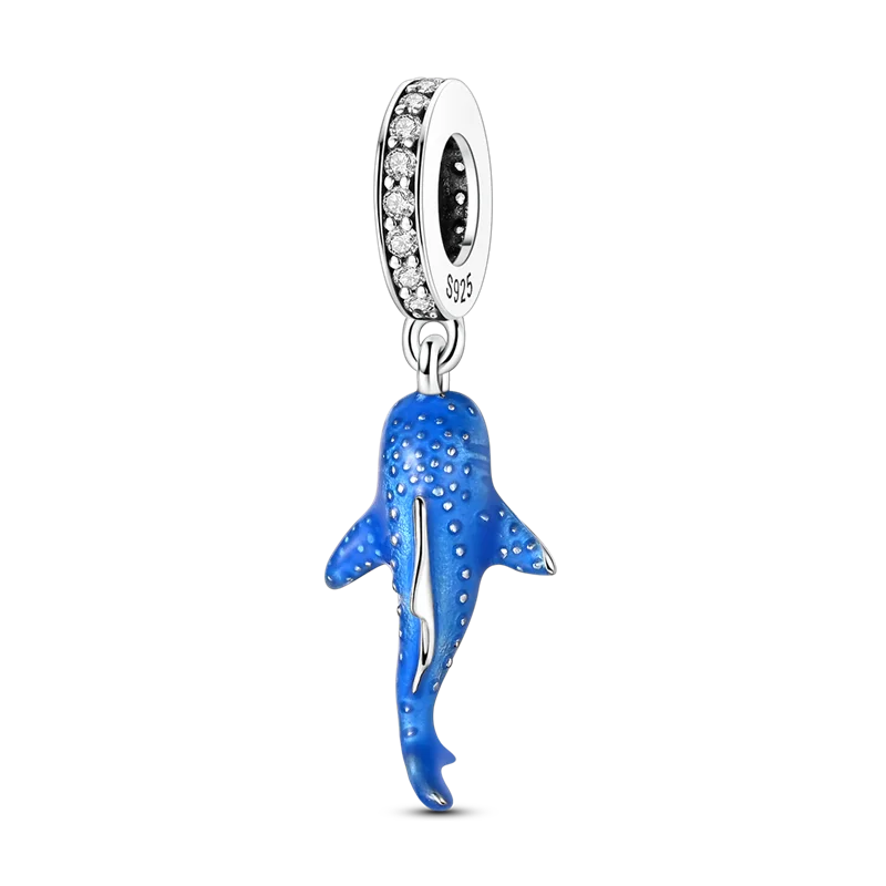 925 Sterling Silver Ocean Theme Charm Beads For Women Blue Wave Dolphin Seashell Compatible Summer Beach Vacation Jewelry