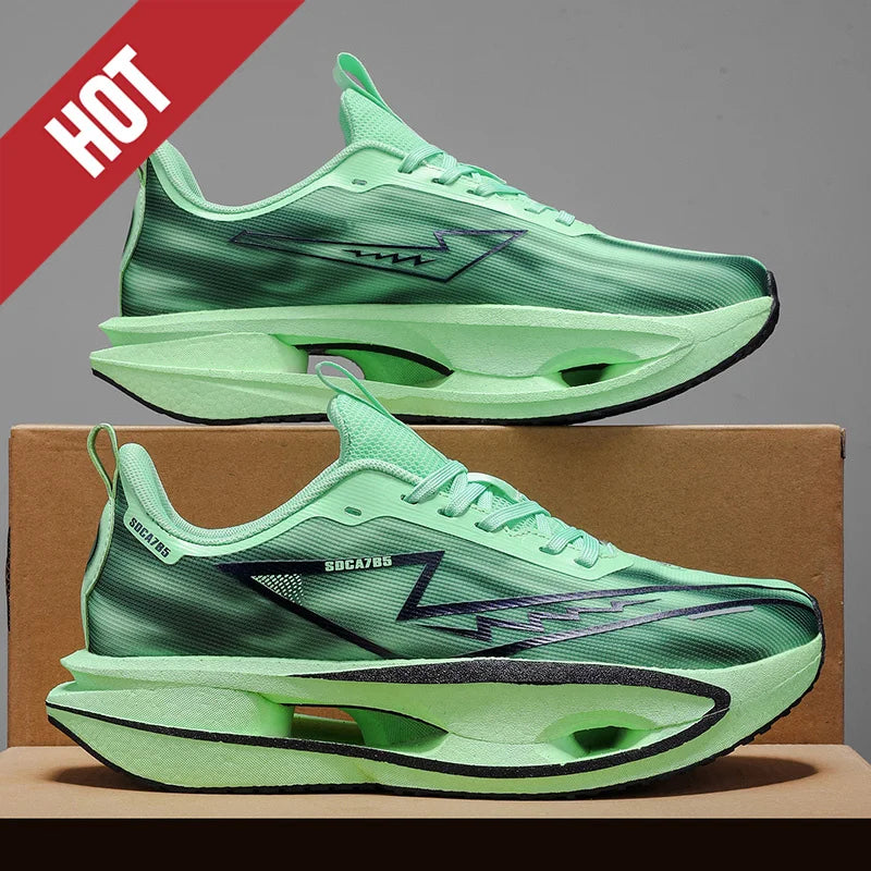 Cushion Running Shoes Carbon Plate Marathon Men Sports Breathable Lightweight Women's Comfy Athletic Antiskid Sneakers Casual