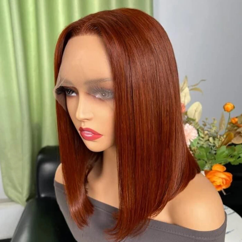 Straight Short Bob Lace Frontal Human Hair Wigs Ombre Blonde HD Transparent Brazilian Highlight 13x6x2 Lace Front Wig For Women