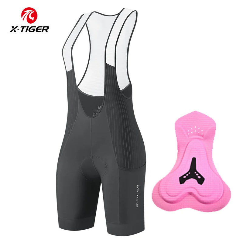 X-TIGER Bib Shorts Cycling Women 5D Thick Padding Mountain Road Bike Bib Shorts Summer UV Protection Professional Cycling Shorts
