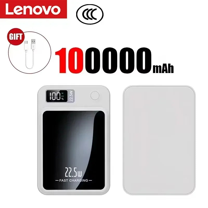 Lenovo 500000mAh CCC Wireless Power Bank Portable Magnetic Fast Charger For Magsafe Auxiliary Battery For Xiaomi iphone