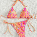 Women's Two Piece Bikini Set 2025, Sexy Triangle Push Up Swimsuit, Floral Print Bathing Suit, Beach Swimwear