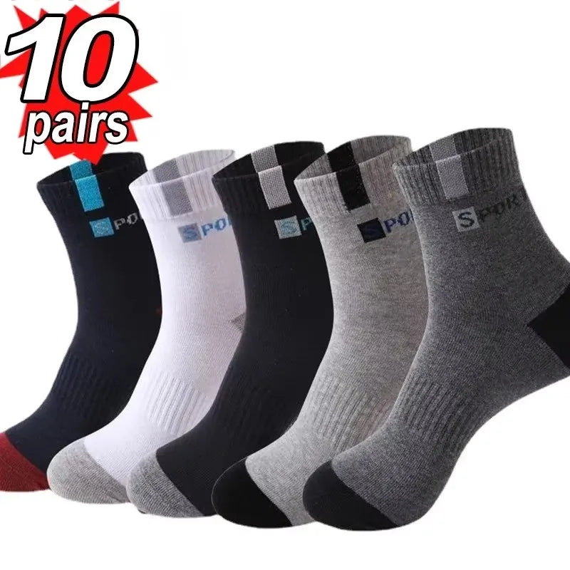 10对 Breathable Cotton Sports Stockings Men Bamboo Fiber | SAMAG