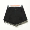Factory Direct 2026 Summer Korean Style Plus Size Women's Denim Shorts, Ripped Stretch Jeans Shorts for Curvy Ladies