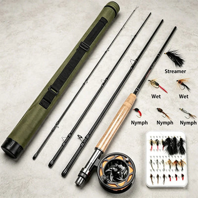 All In One Fly Fishing Kit Rod Reel Line Flies Complete | SAMAG