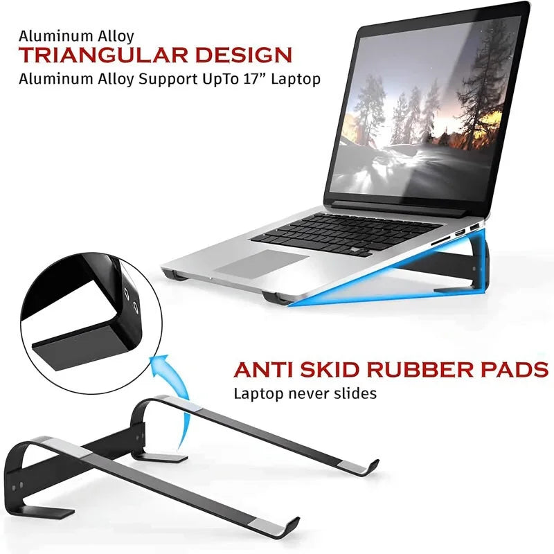 Laptop Stand Ergonomic Cooling Bracket Aluminum Alloy Desktop Holder for MacBook Lenovo HP Dell XPS 10-18inch Notebook Computer